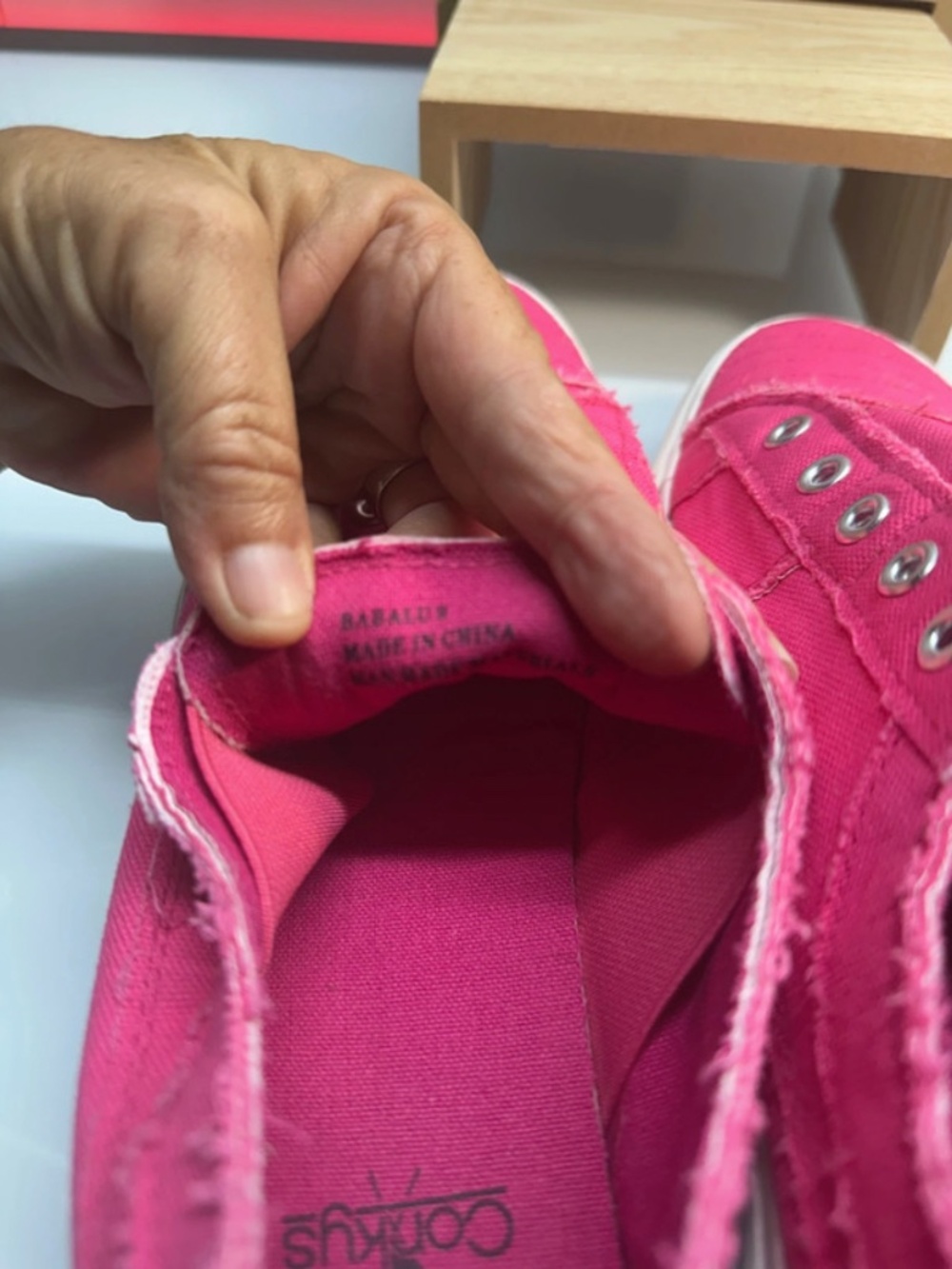 Corkys "Babalu" Hot Pink Slip-On Sneakers, size 9 (A04) - Picture 6 of 14